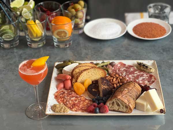 Charcuterie Board And Drinks.