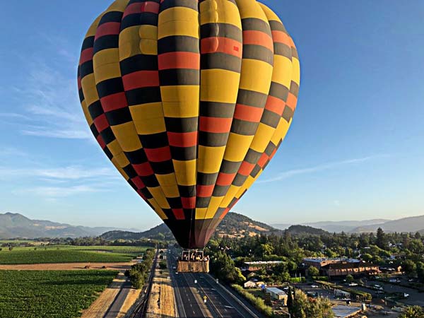 Hot Air Balloon Over Napa Valley.