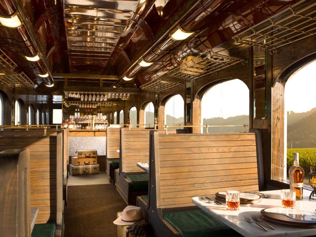 Interior Dining On The Wine Train.
