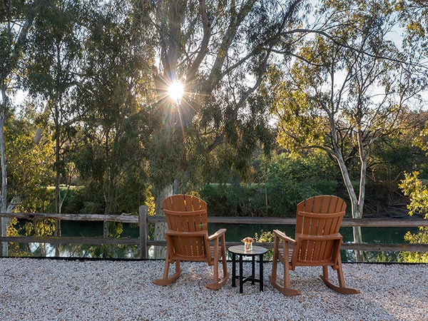 Rocking Chairs By The River In Napa